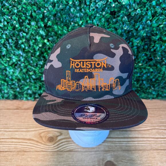 NWT Houston Skateboards Skyline Snapback Hat Pit Bull - Picture 1 of 9